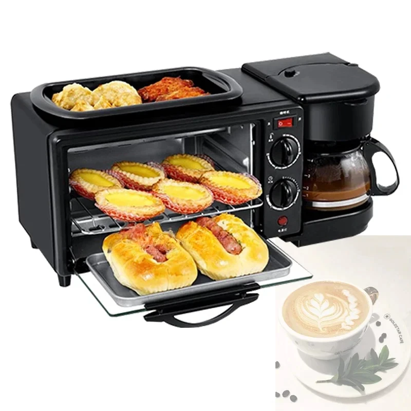 

Coffee Maker Breakfast Machine Oven Bread Machine Toaster Toaster Oven 3 in 1 Breakfast Maker Pizza Maker Cooking