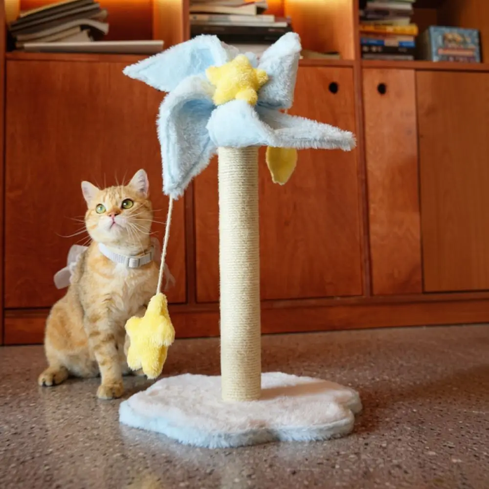 Cute Windmill Cat Scratching Post Vertical Sisal Rope Furniture Protector Durable Claw Grinding Pet Supplies