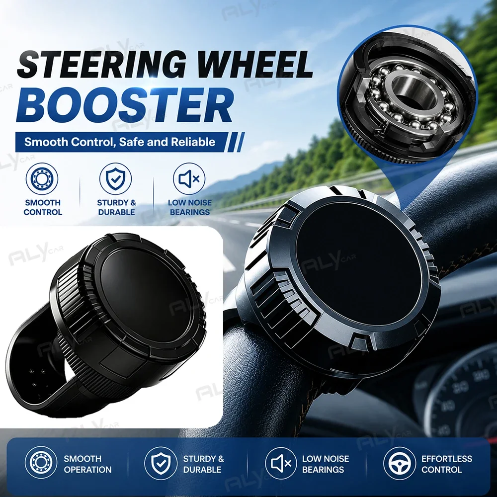 New Universal Auto Steering Wheel Spinner Knob Turning Booster Aid with Precision Bearings for One-Hand Control Car Accessories