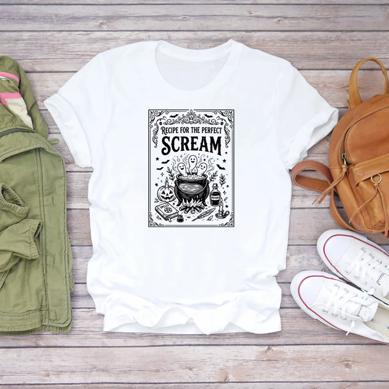 Halloween Coffee Bakery Raven Pumpkin Iron On Patches Retro Spooky Cauldron Ghost Black White Heat Transfer Stickers T‑Shirts