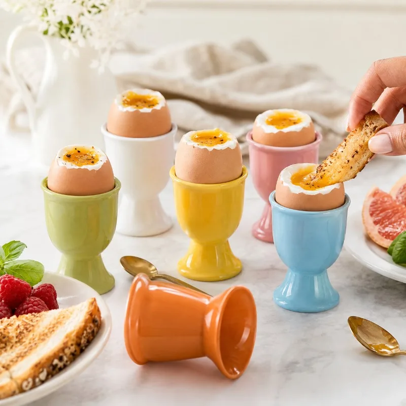 Ceramic Egg Stand Holders for Soft Boiled Eggs in Kitchen for Soft Boiled Eggs Restaurant for Breakfast and Party Dinning