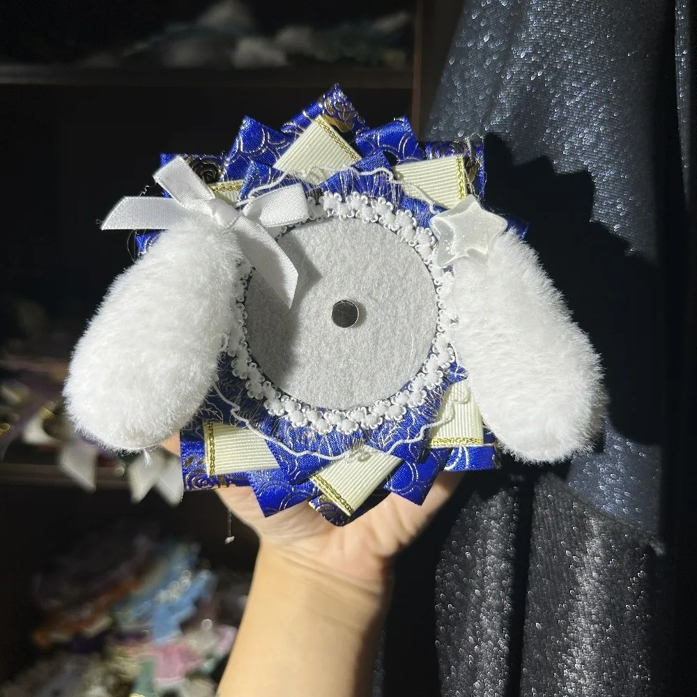 Ribbon Lace Itabag Badge Holder Handmade Decorations Lolita Badges Holder Pins Display Cute DIY Badge Rosette Base Tray