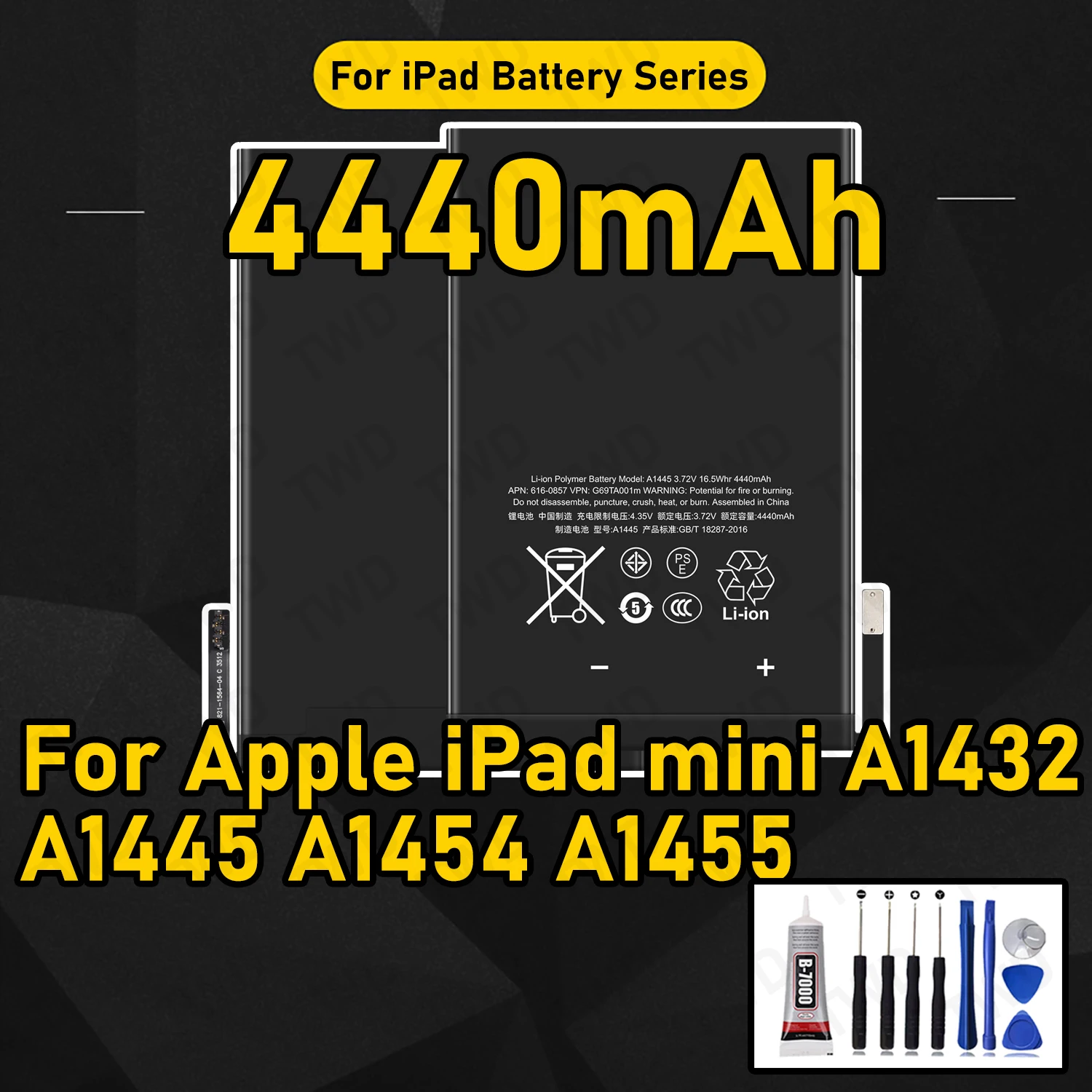 

Сменный аккумулятор 4440 мАч для Apple iPad mini/mini 1/A1432/A1445/A1454/A1455, новые аккумуляторы высокого качества + бесплатные инструменты