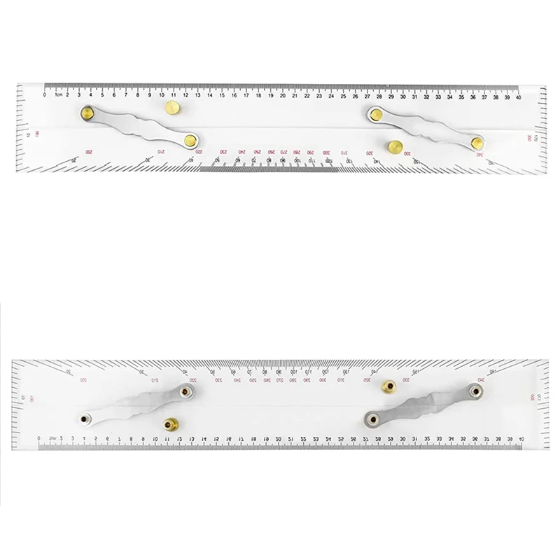 Marine Parallel Ruler Clear Scales, Mapping Points to Pull Parallel Ruler 450MM, Nautical Charts Parallel Ruler for Boat Vogue