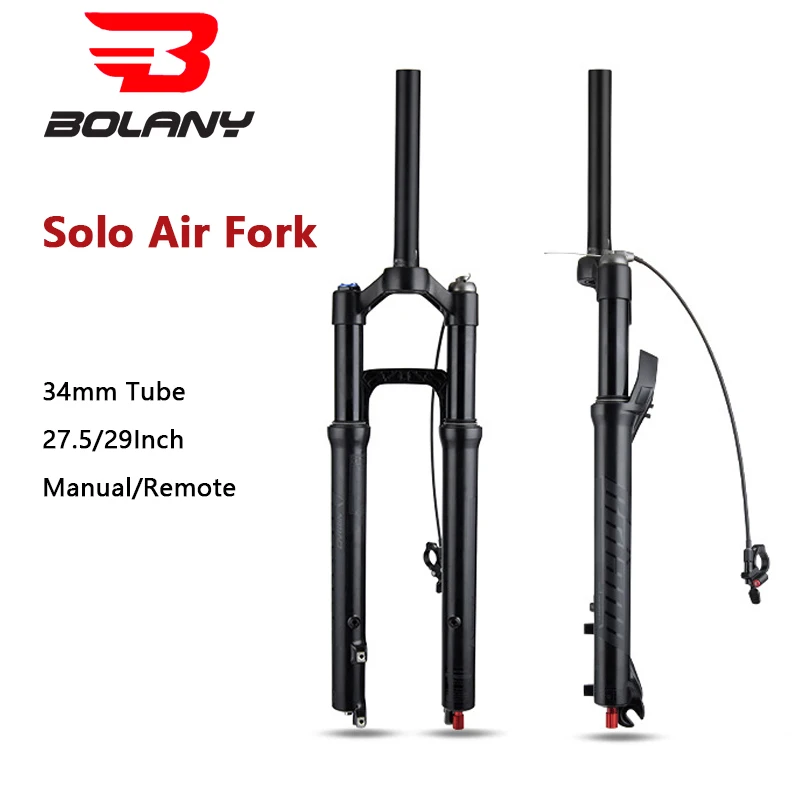 

BOLANY Solo Air Fork Damping MTB Bicycle Front Fork XC Superior Shock Absorption and Stable Control for Mountain QR Bike 34 Tube