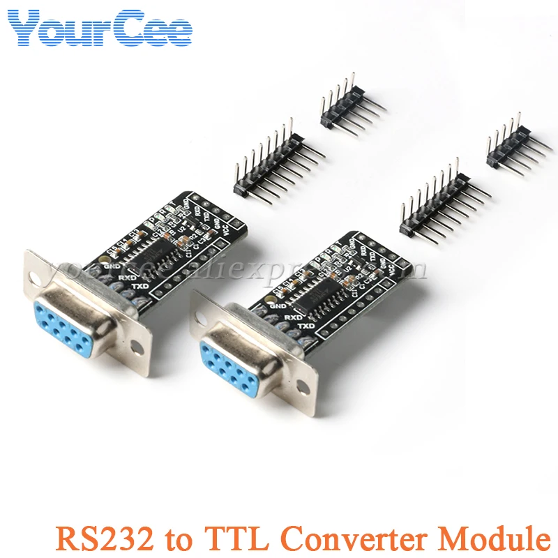 2 pz/1 pz RS232 Livello a TTL Femmina Porta Seriale Convertitore Modulo Scheda Pennello di Comunicazione DB-9 Spina