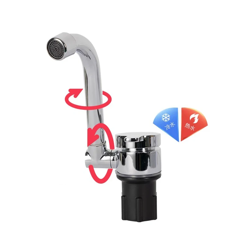 RV sink with cover kitchen washbasin vegetable sink folding flip-top single-slot stainless steel round basin