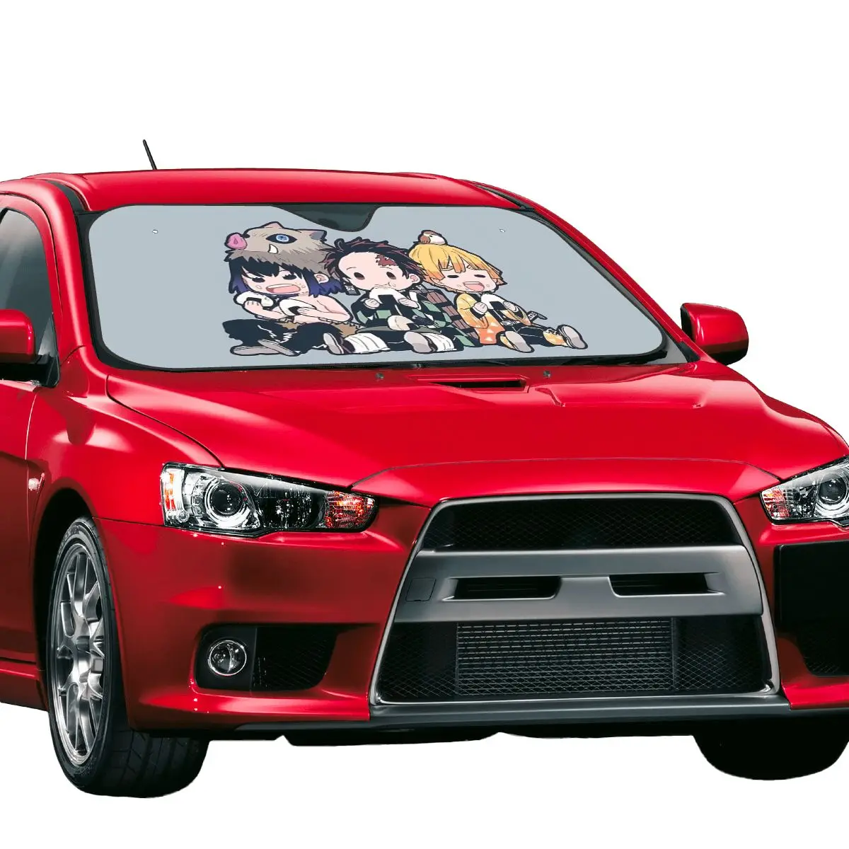 شيطان القاتل لطيف الكرتون مضحك ظلة الزجاج الأمامي 76x140 سنتيمتر Kimetsu No Yaiba أنيمي رقائق الشمس قناع UV حامي