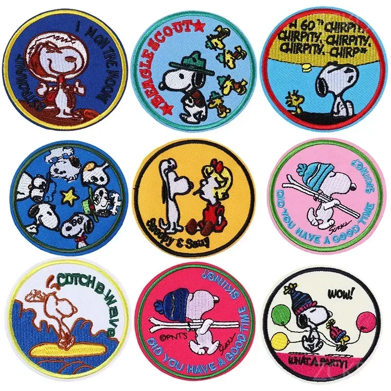 Snoopy Woodstock Cartoon Embroidered Patches Badge Cute Animation Boy Girls Clothes DIY Patches Pants Fusible Patch Accessories