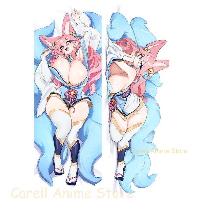 Dakimakura Hunny Ahri Anime Double Sided Print Life size Body Pillow Cover Pillowcase