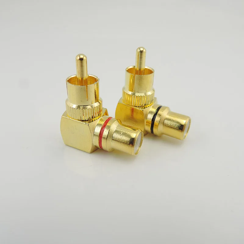 90 Degree RCA Connector Male To Female M/F Right Angle Plug Adapters L type Elbow for cctv camera Audio J17