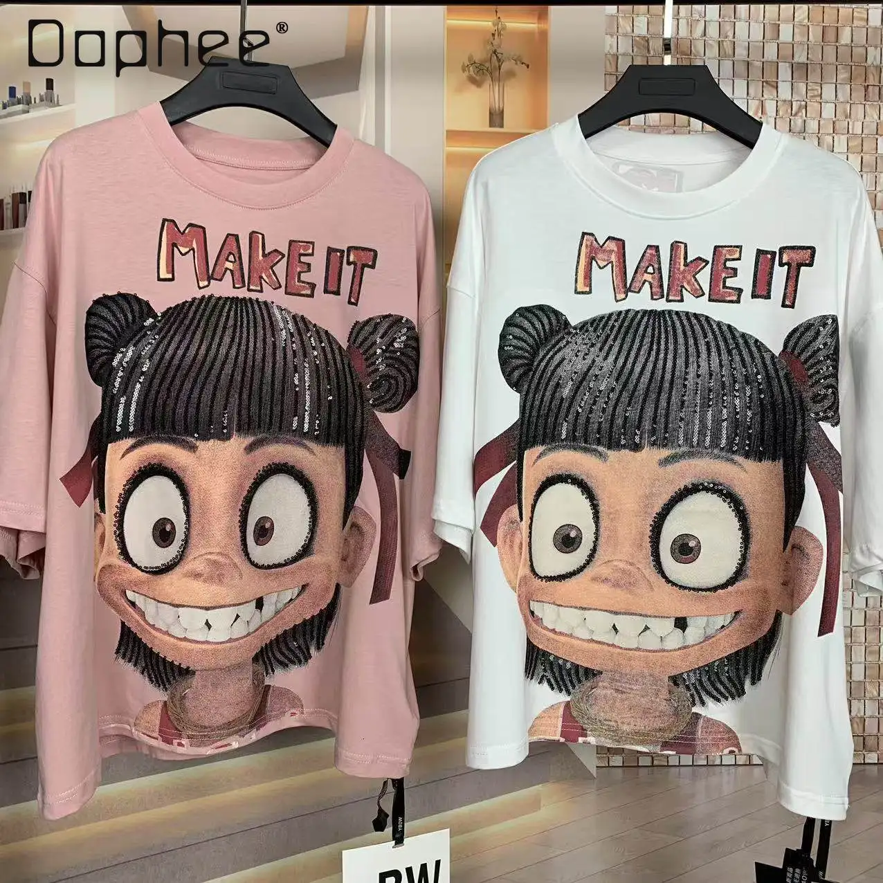 

Модная футболка Nezha: популярная, свободная, молодежная, с коротким рукавом, летняя, женская одежда