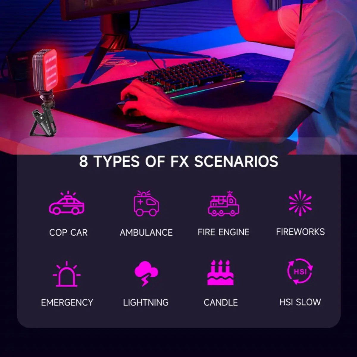 ZlICOYO Mini lekki telefon RGB Lighting Studio Light |   oświetlenie statywu |   10 trybów dynamicznych + regulacja RGB