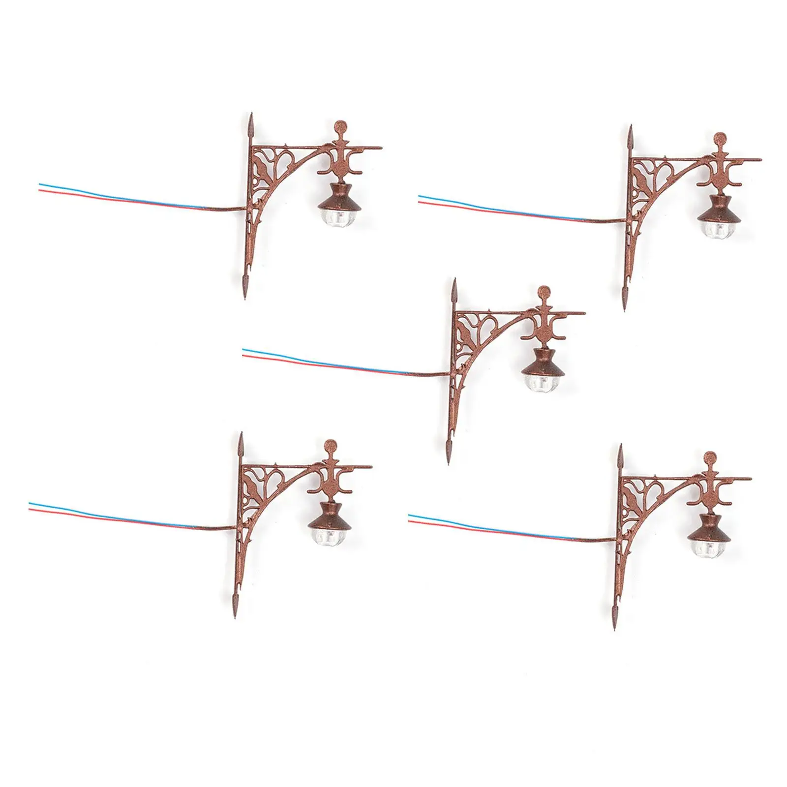 5 قطع مصغرة جدار الإضاءة 1/87 نموذج مدمج اكسسوارات شمعدانات جدارية صغيرة لمشهد حديقة الجنية لتقوم بها بنفسك مشاريع الديكور