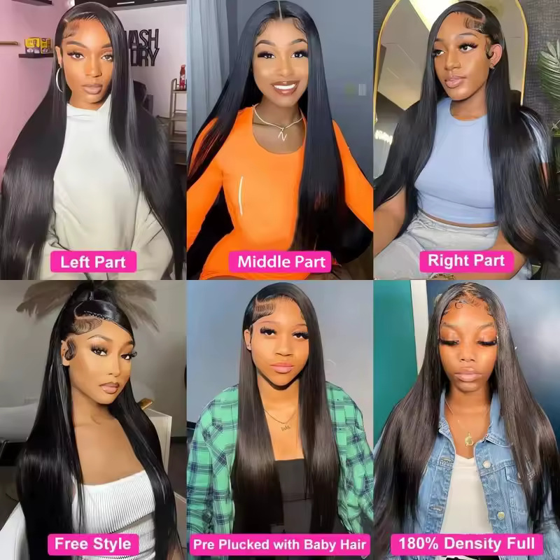 30 40 Inch Bone Straight 13x6 HD Lace Frontal Wigs Pre Plucked Brazilian Transparent Lace Front Human Hair For Women 200 Density - Image 5