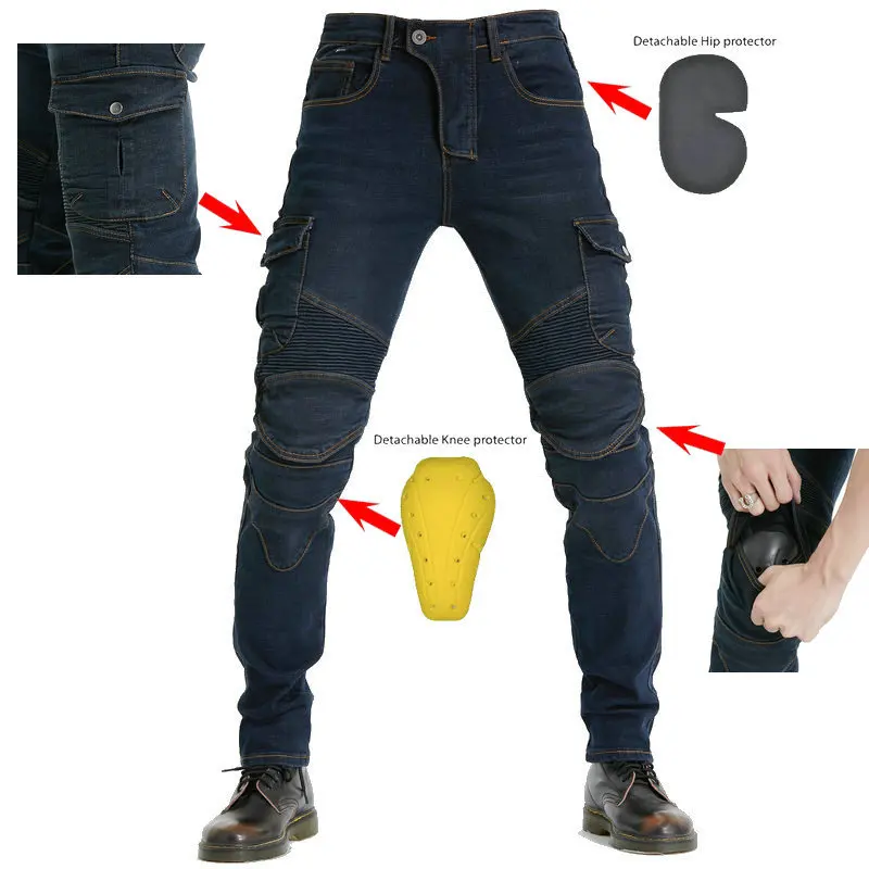 2022 New Motorcycle Riding Jeans Racing Trouser Belt Protector Fall Proof Riding Motorcycle Pants Knight Pants