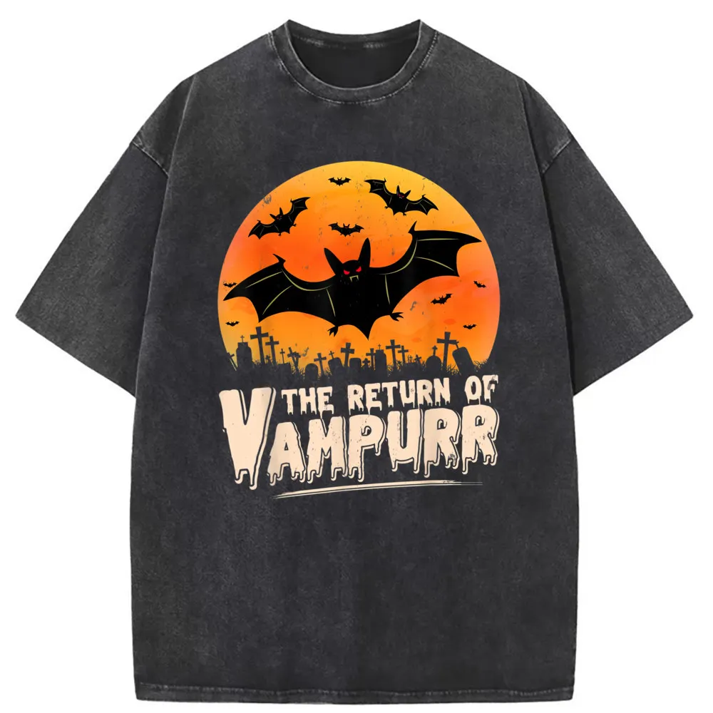 

Halloween Bat Tshirt New Sweatshirts Long Sleeve Latest Tshirt Washed Vintage For Men Summer Fashion Funny Printed Tee Shirt