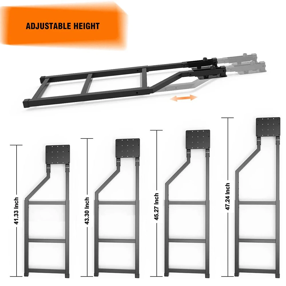 42 Inch Pickup Truck Tailgate Ladder Universal Pickup Truck\'s Bed Ladder Foldable Durable Aluminum Step Grip Plates