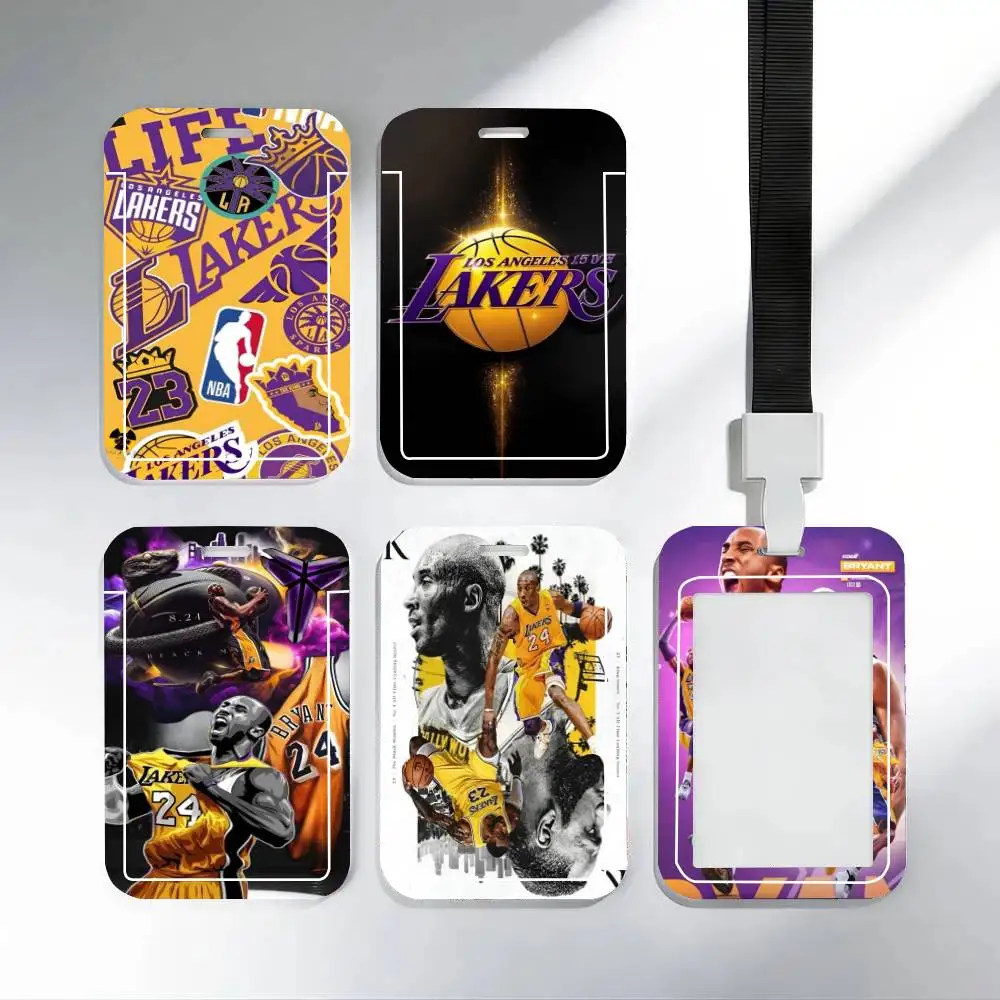 Porta Tarjetas de Identificación de los Angeles Lakers con Correa para el Cuello, Colgante, Porta Credenciales, Llavero, para el Trabajo
