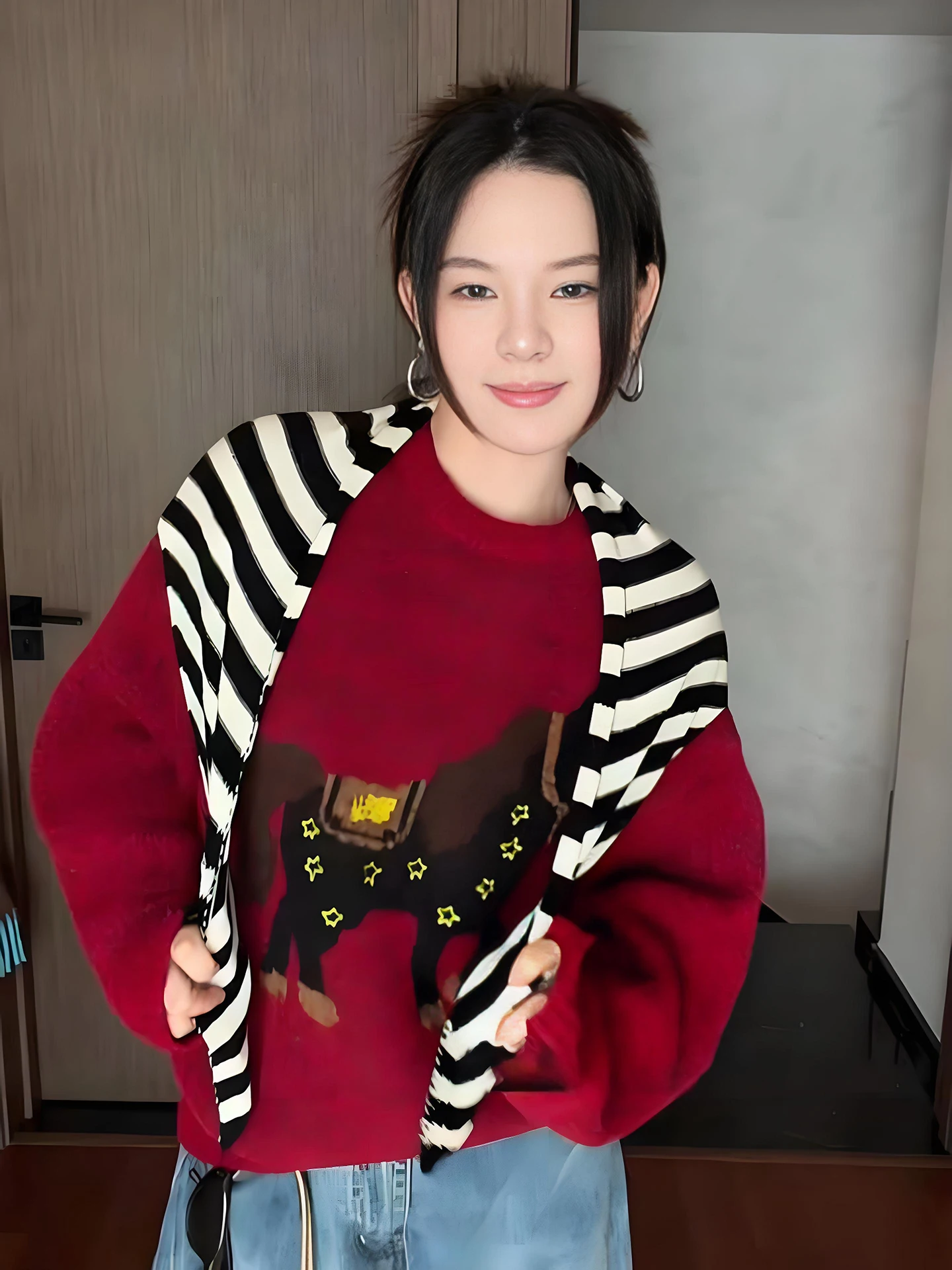 

Red round Ne Knitted Sweater Cisas Sle Winter Casual Men's Faion Soft Warm Long Sve Base irt for Couples