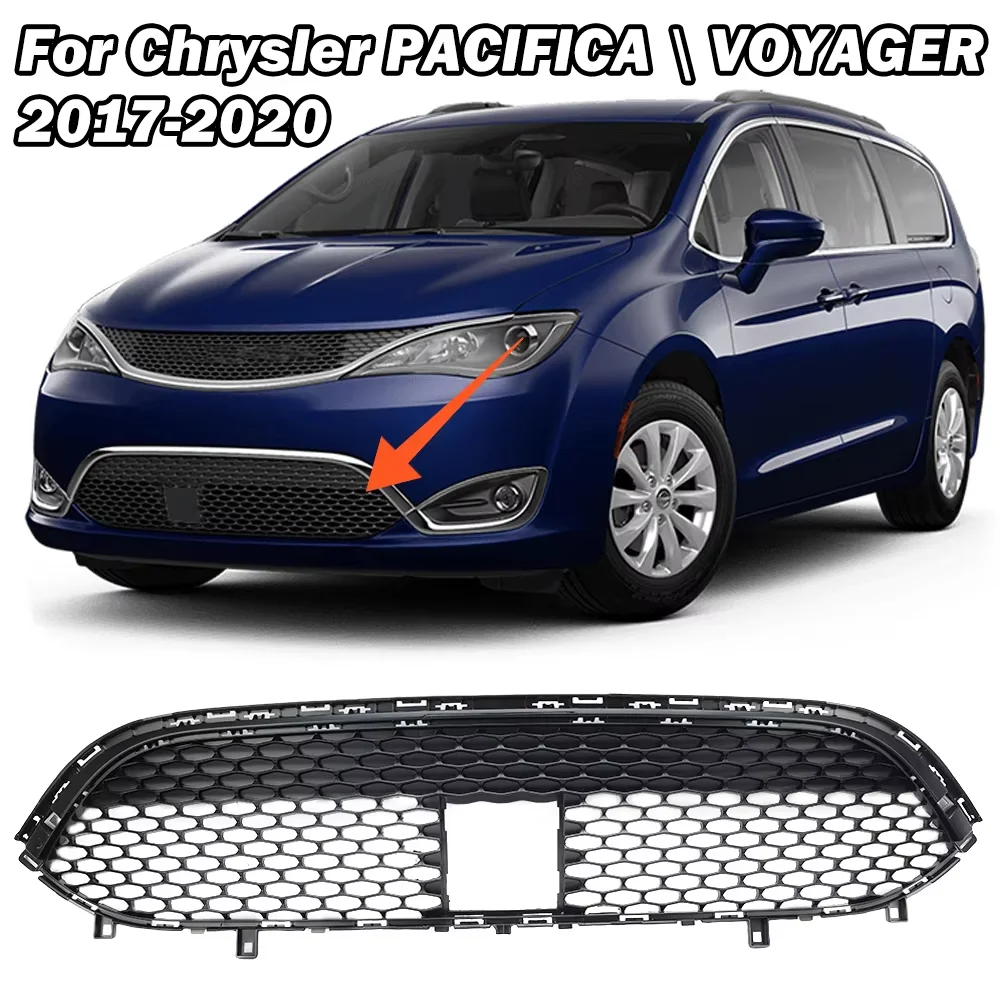 

Front Bumper Lower Grille for Chrysler Pacifica /Voyager 2017-2020 Black Honeycomb Racing Grills cars accessories 68259199AA
