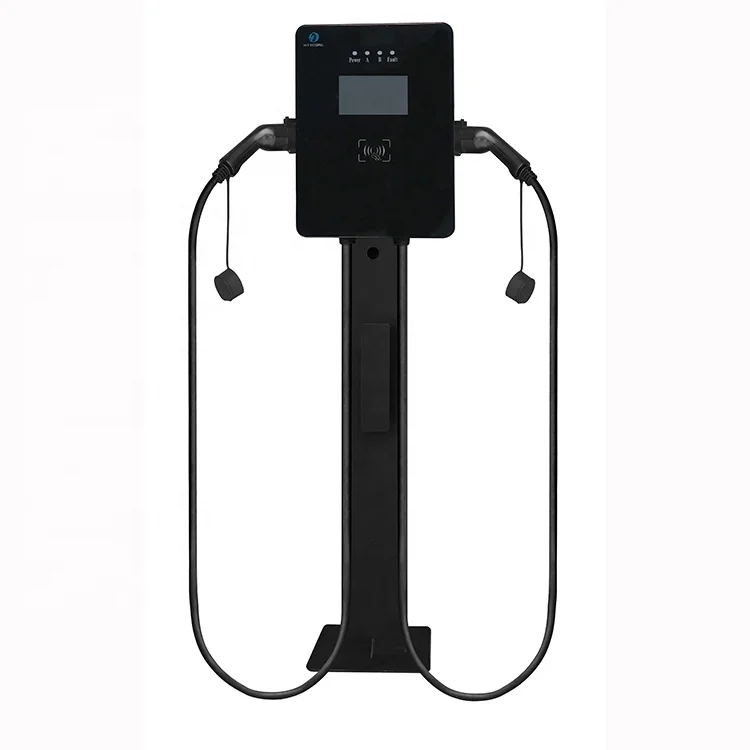 

Заводская цена в Китае, настенная зарядная станция для электромобилей, 44 кВт, двойная розетка Type2, зарядное устройство для электромобилей, многоязычное RFID с приложением