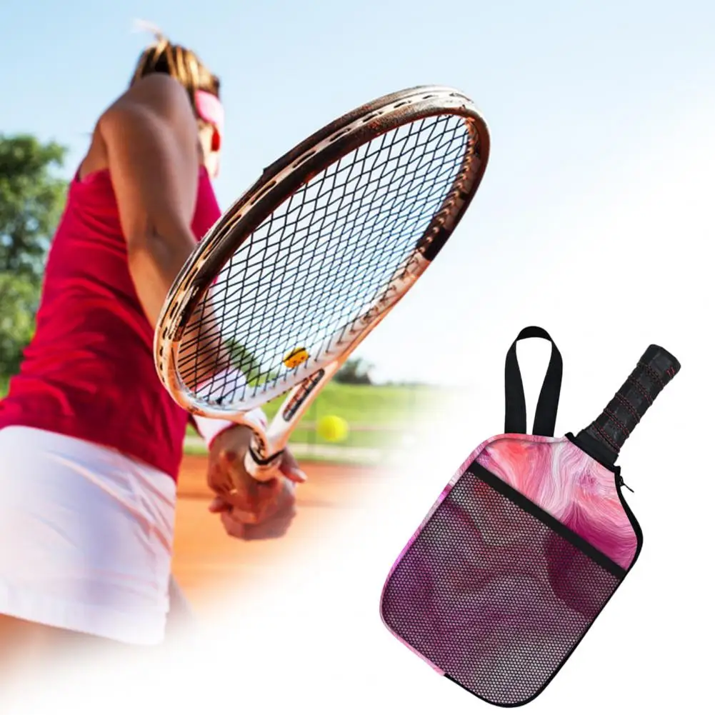 Pickle Racket Case Mesh Pocket Pickleball Cover Portable Neoprene Pickleball Paddle Bag With Lanyard Multifunctional For Table