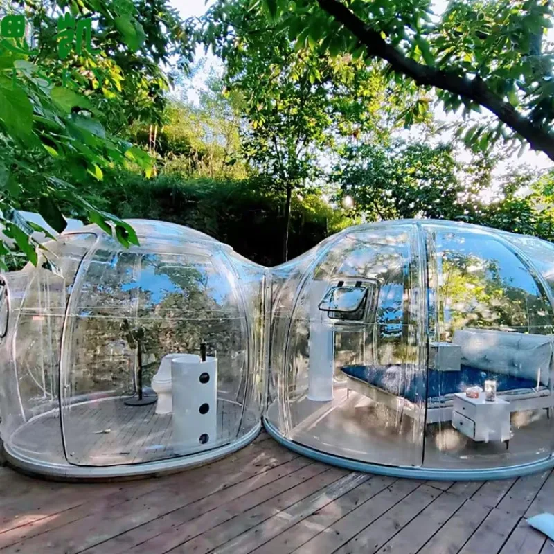 360° Transparent Bubble Room PC Dome House Glamping Starry Sky Room Polycarbonate Hotel Resort Container House Room for Spain