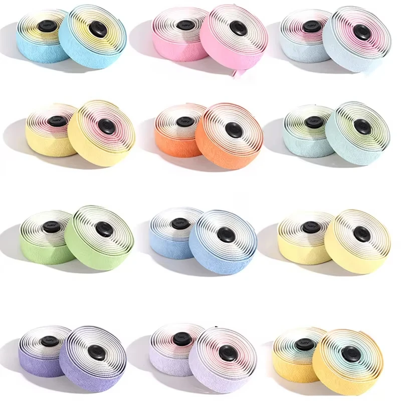 NPY  Road Bike Handlebar Tape, Gradient Color Non-Slip Silicone Bar Wrap, Shock-Absorbing & Wear-Resistant Bicycle Grip