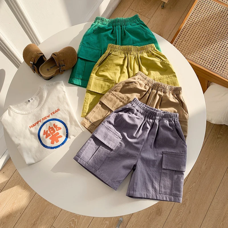 

XTY-2024Children's Summer Wear Easy to Wear Outer Shorts Boys' Cropped Pants Children Casual Fashionable Workwear Shorts