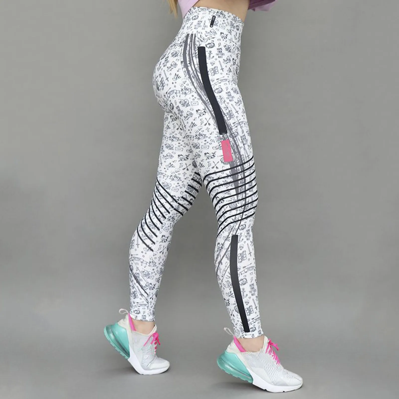 Hot Sale Women Print Leisure Elastic Tight Yoga Sports Tight Scrunch Butt Running Pants Yoga Pants Leggings Trousers Sportswear