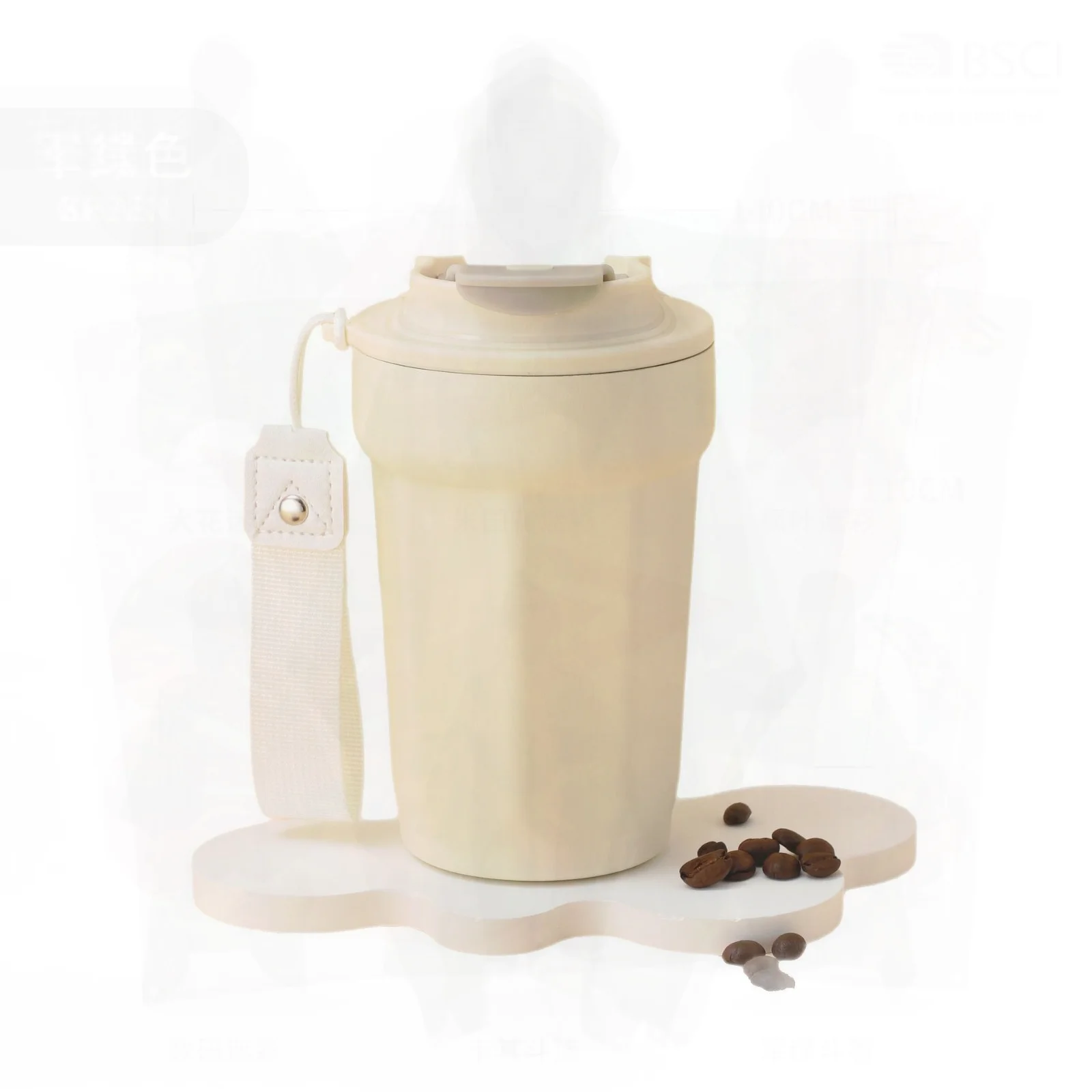 

Восьмиугольная кофейная чашка из нержавеющей стали 316, изолированная портативная автомобильная чашка, современная минималистичная подарочная чашка с высоким вырезом