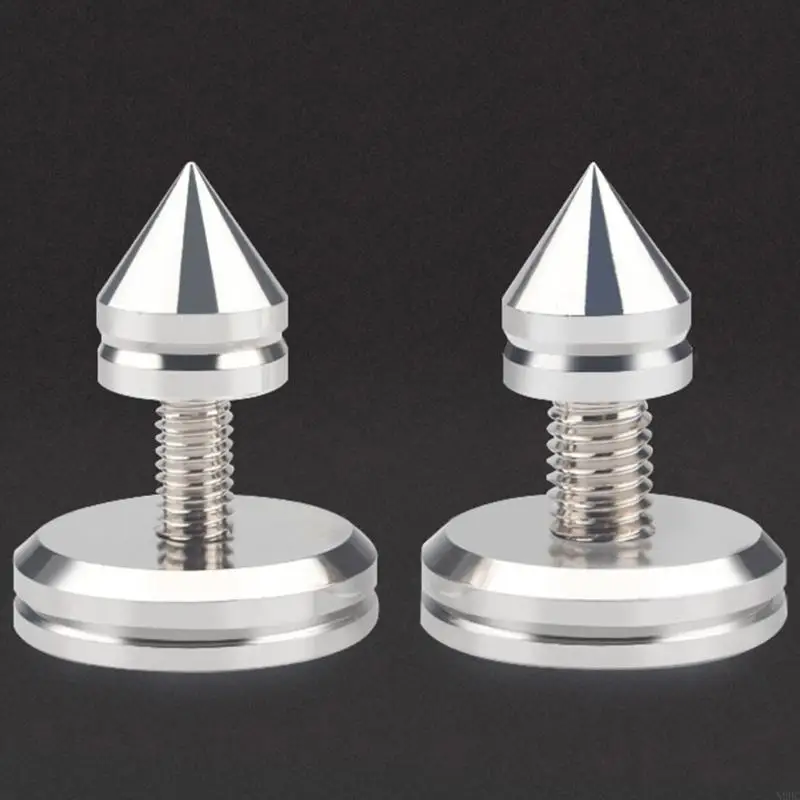 1 conjunto almofadas pés metal com picos isolamento alto-falante prateado para alto-falantes HiFi N0HC