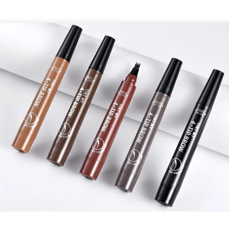 5 Color Optional Four-way Liquid Eyebrow Pencil Waterproof and Sweat Resistant Naturally Long-lasting and Non Smudging Makeup