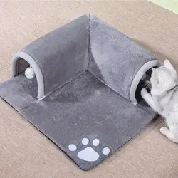 Cat Tunnel Bed Pet Cave Bed Tunnel Cat Tube Toy Removable Portable Cat Bed Play Tunnel And Mat For Cat Guinea Pigs Dog Rabbits