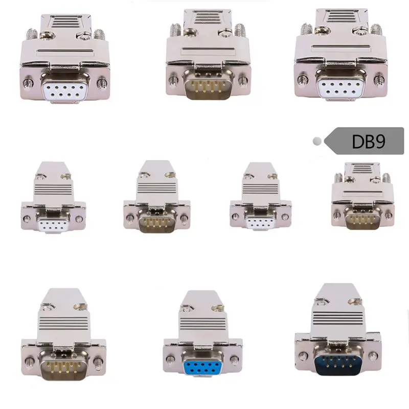 2-Row 9-Pin المنفذ التسلسلي رئيس DB9 موصل قذيفة معدنية D-SUB9 RS232 التوصيل نوع لحام PLC485 رؤساء الذكور والإناث