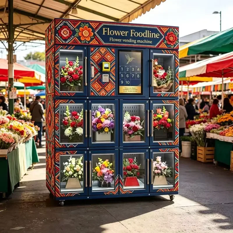 for Manufacturer 24/7 Intelligent 10 Grid Fresh Bouquet Flower Vending Machine