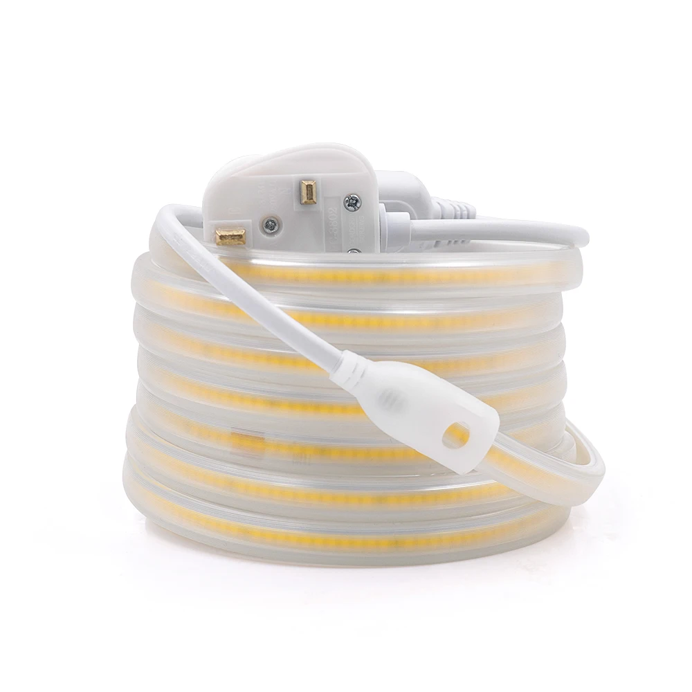 

220V 110V COB LED Strip Light 10M 20M 288LEDs/m High Density FCOB Linear Flexible Tape Rope IP65 Waterproof Ribbon Lamps