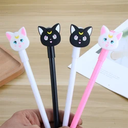 Anime Sailor Luna Cat Cosplay Cute Cartoon Pink Cat Writing Painting Pens Tool Stationery Girl Student 0.5mm Gel Pen Props