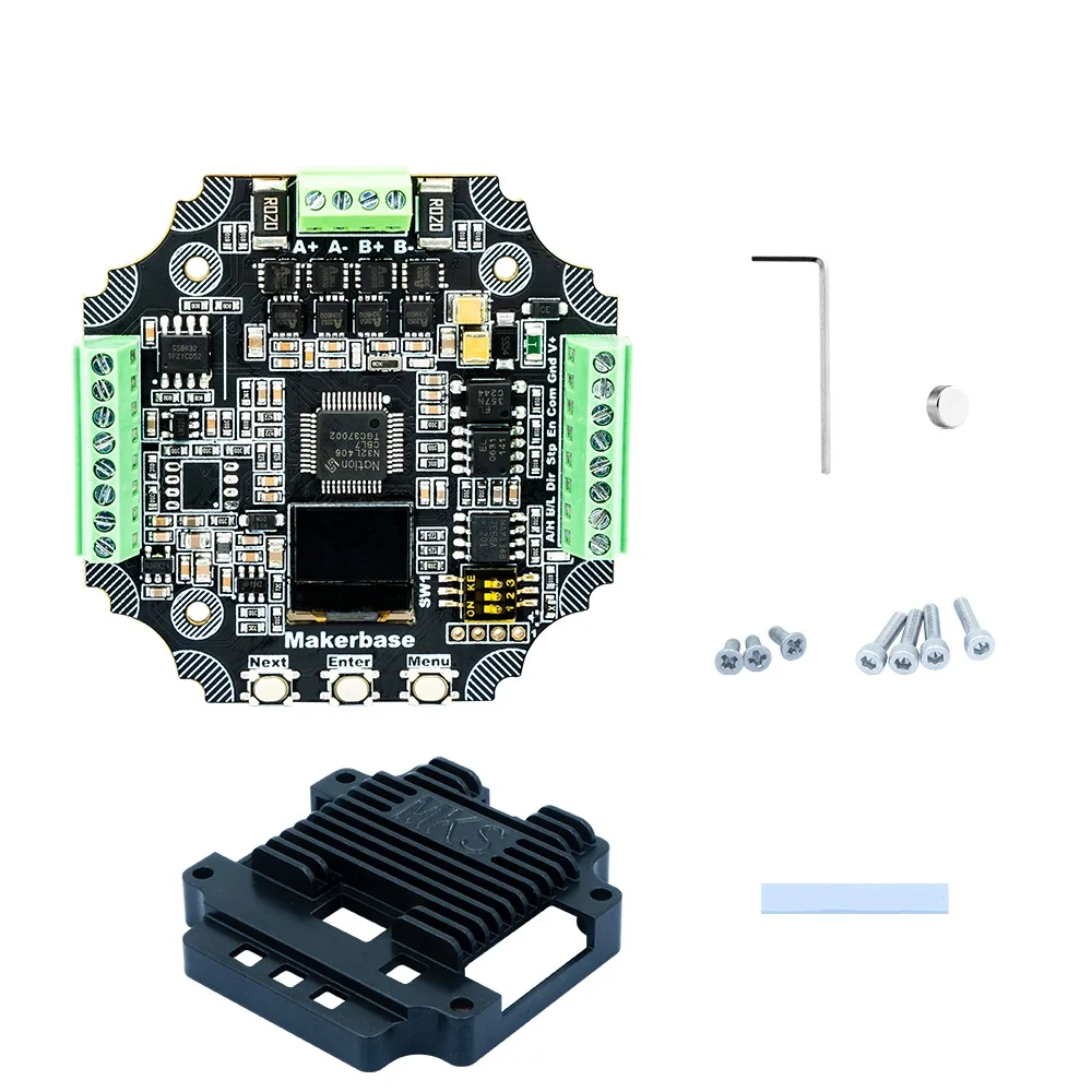 Makerbase MKS SERVO57D PCBA NEMA23 controlador de motor paso a paso de bucle cerrado, CNC, impresora 3d para Gen_L FOC, silencioso y eficiente