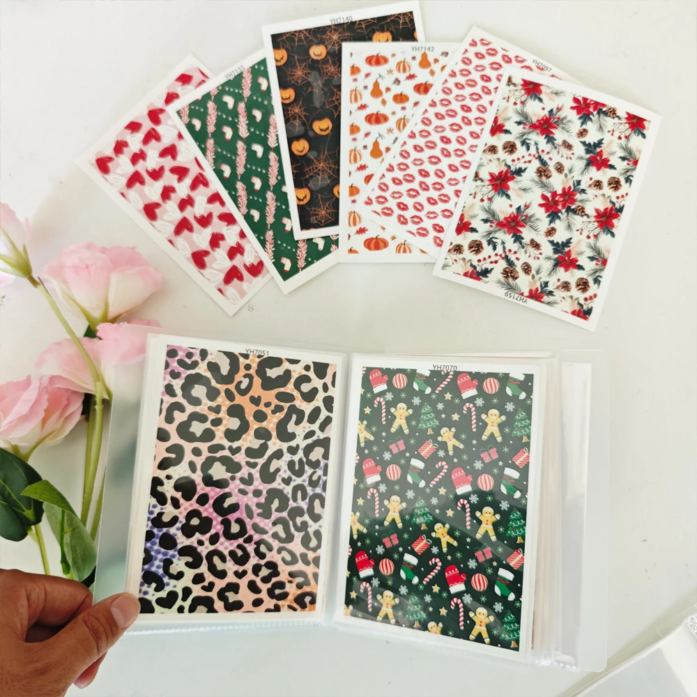 

40 pocket plastic folder, book, water transfer printing sticker storage booklet, stamp sticker demonstration book