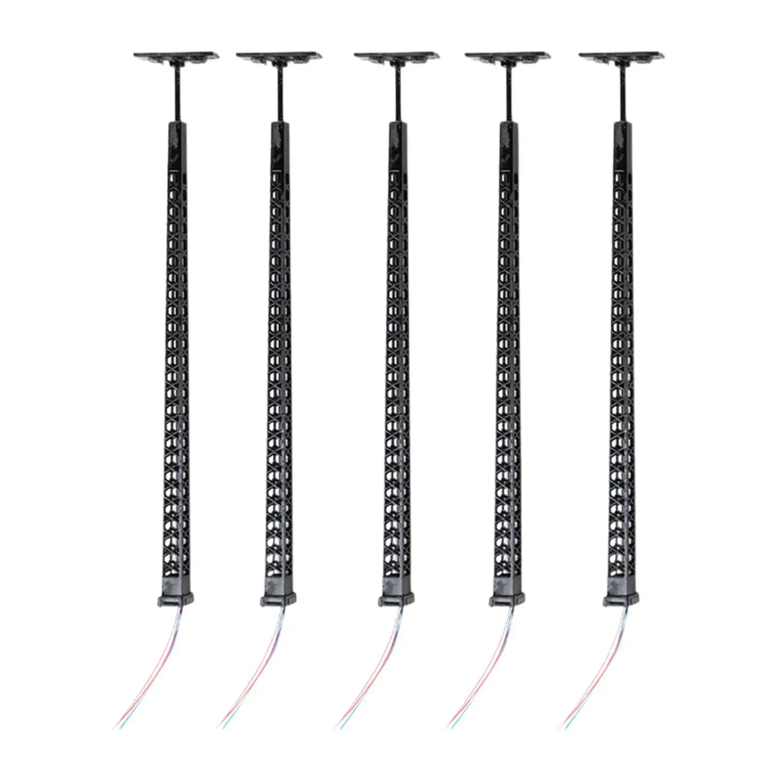 5 sztuk Lampy uliczne w skali 1:87 do piaskownicy, kinkiety, sceneria kolejowa, LED, skala HO, lampy uliczne ogrodowe, lampy kolejowe, modele lamp ulicznych do modelarstwa kolejowego