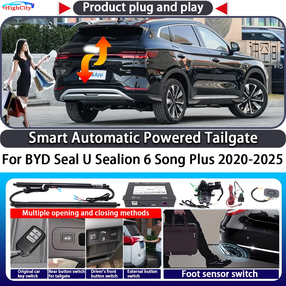 

For BYD Seal U Sealion 6 Song Plus 2020-2025 Smart Automatic Powered Tailgate Key Control Trunk Lift Kit Electric Power Tailgate