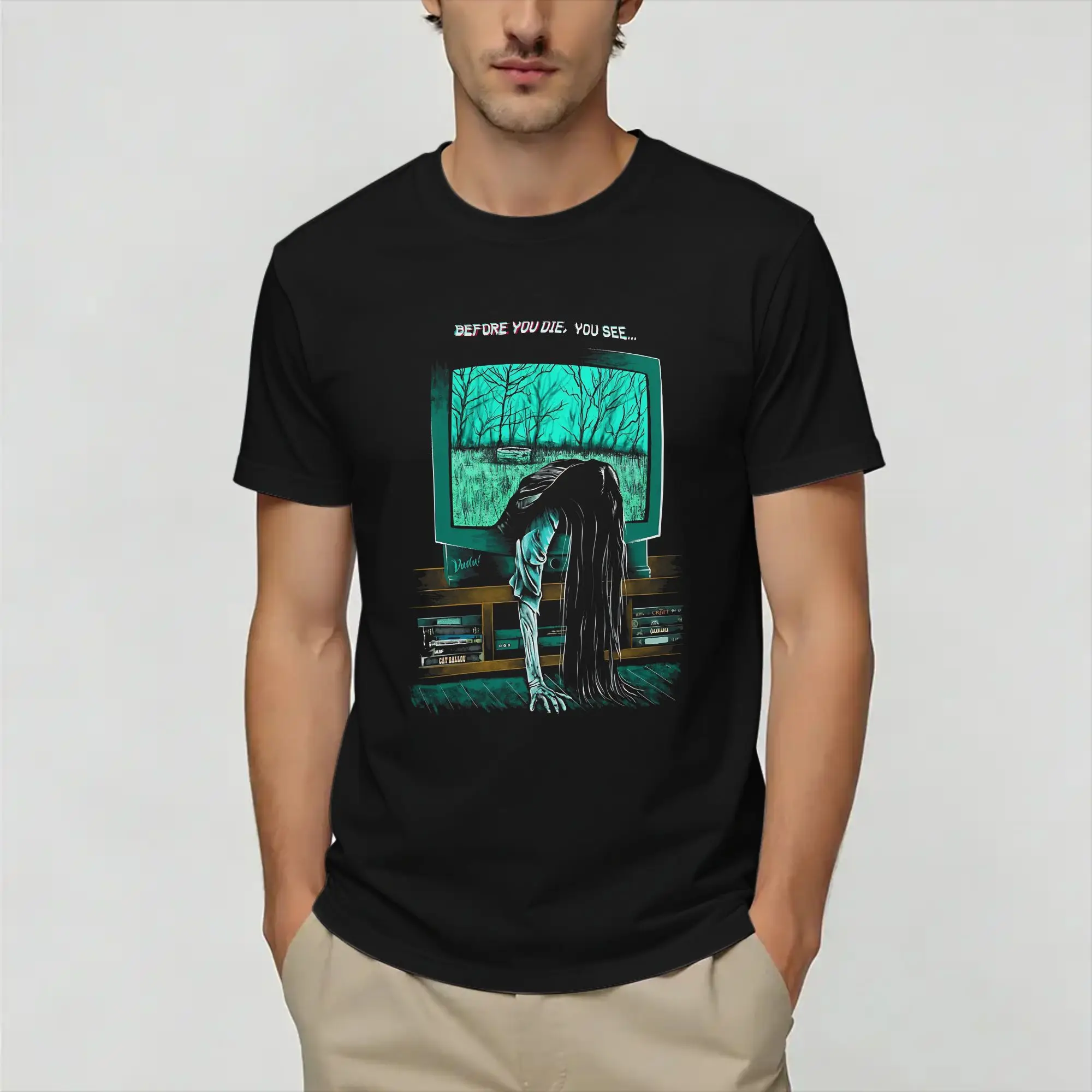 Rings T Shirt Beach  Cotton T-Shirts For Couple Hip Hop Design Tee Shirt Short-Sleeve Y2K Basic Top Tees