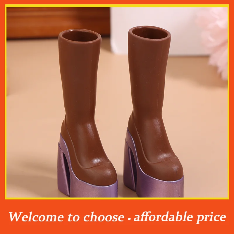 

TH 1pc Mini Doll Simulation High Heel Boots Doll Dress UP Accessories Dolls House Clothes Decoration For Girls Pretend Play Toys
