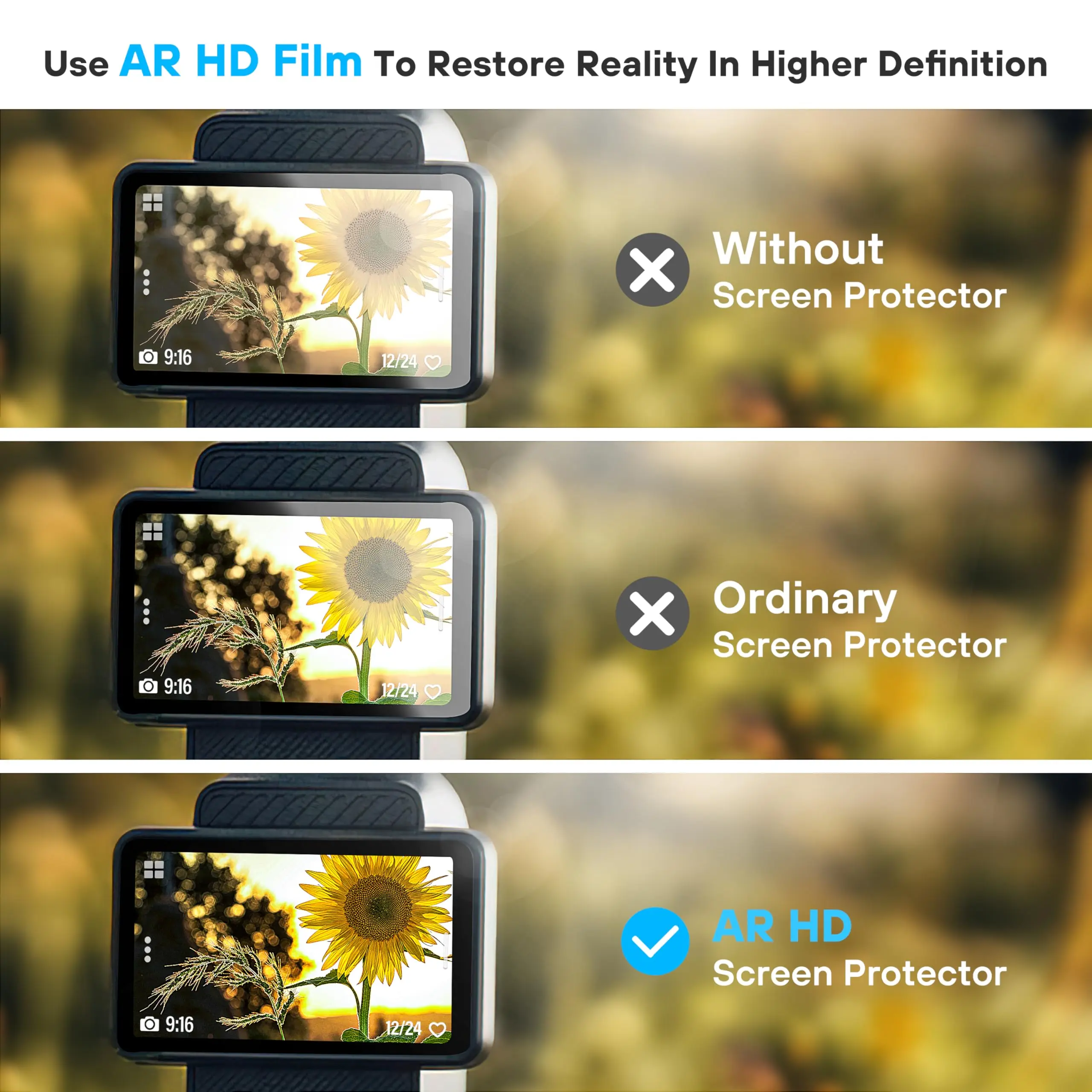 2 sztuki folii ochronnej AR HD ze szkła hartowanego do ekranu i obiektywu DJI Osmo Pocket 3/4 z zestawem do automatycznego wyrównywania podczas montażu — zdjęcie produktu 4