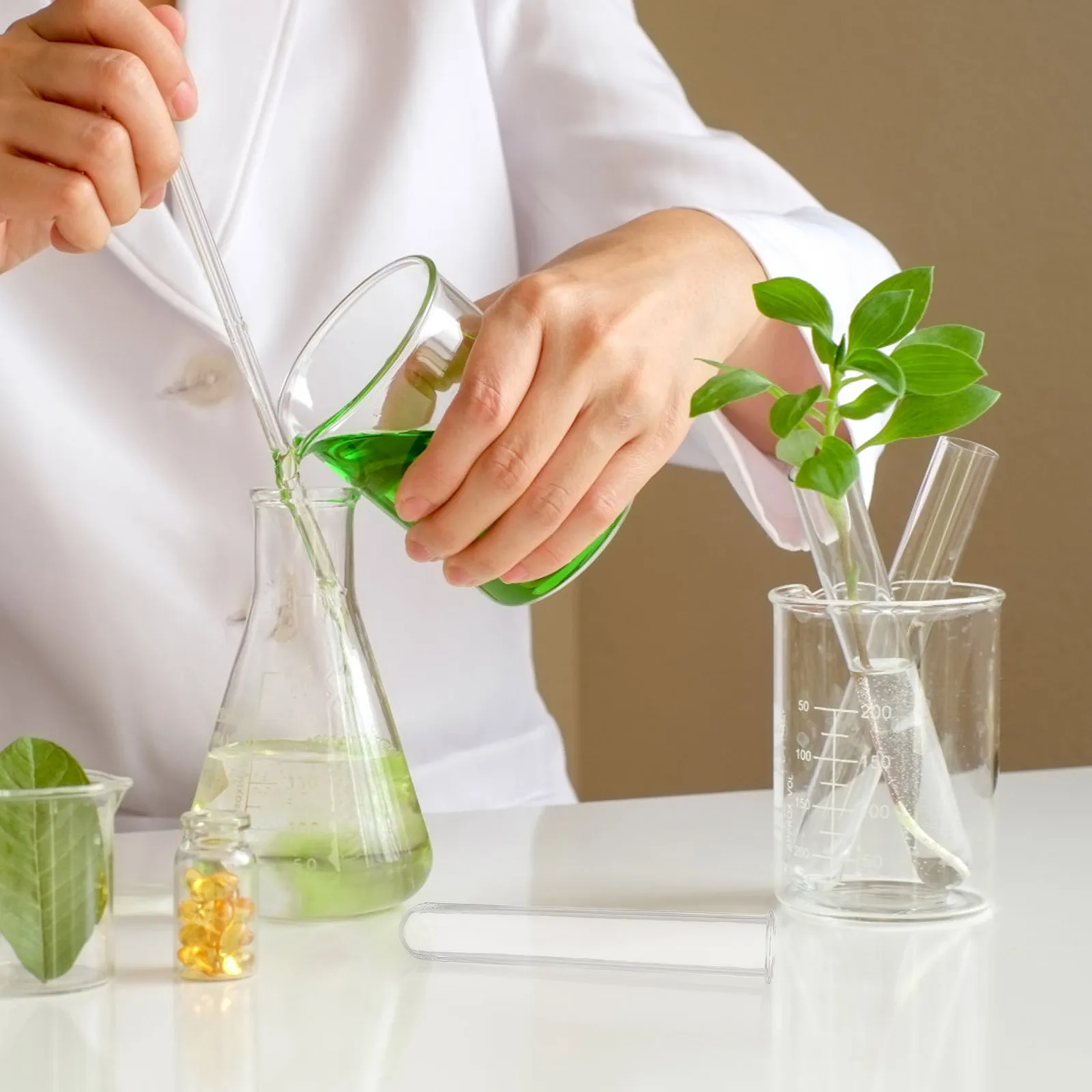 

6pcs Hydroponic Vase Test Tube Clear Flower Tubes Desktop Decoration Plant Propagation Station Easy Clean Transparent DIY