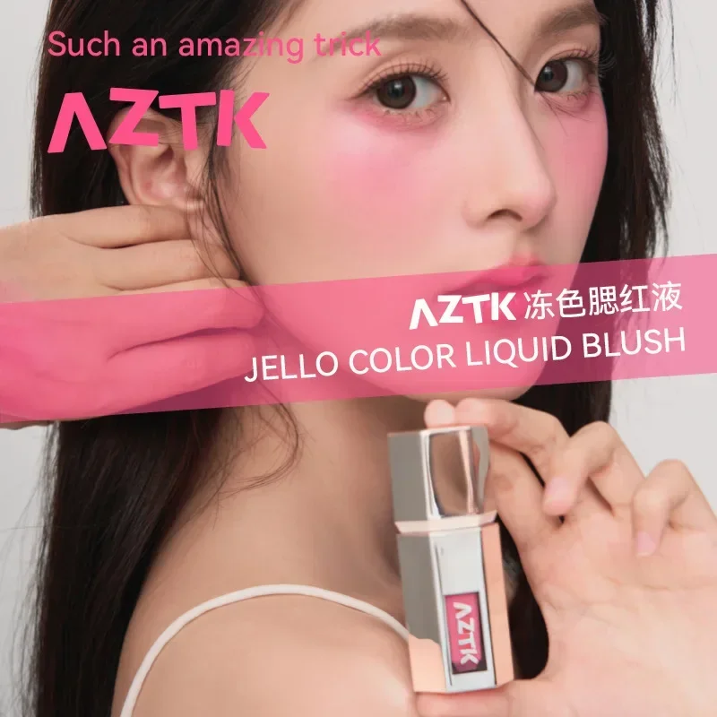 AZTK Jello Color Liquid Blush Nawilżający Róż do Policzków Rozświetlający i Rozjaśniający Długotrwały Makijaż Koreański Kosmetyki do Twarzy