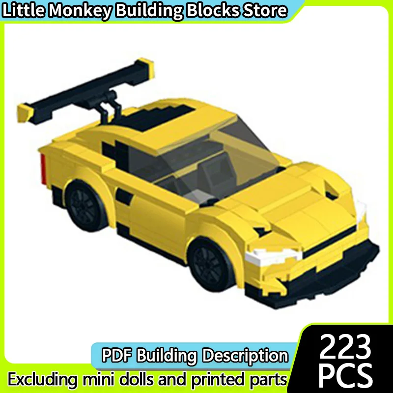 

Speed Racing Car Model MOC Building Bricks Yellow Racing Car Modular Technology Children Holiday Gifts Assemble Toys Suit