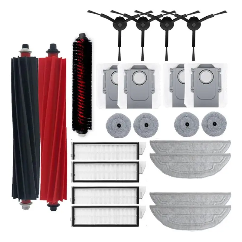 

HHTL 23 шт. комплект аксессуаров для пылесоса Roborock S8 Maxv Ultra G20s, двойная роликовая щетка, фильтр, боковая щетка, швабра, мешки для пыли